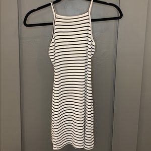 LA Hearts White w/ Black Stripes Dress